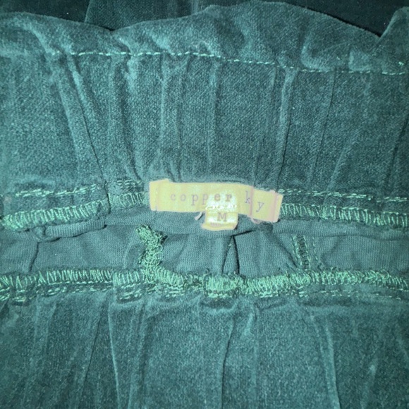 Copper Key Green Velvut Mini Skirt - Picture 2 of 6